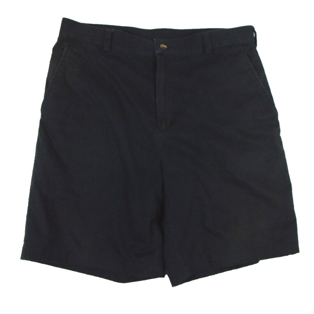 Jos A Bank Mens Flat Front Travelers Shorts Navy Blue 35 Tailored Fit‎ 8" inseam